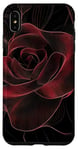 Coque pour iPhone XS Max Rose Minimalisme Abstrait Lignes Art Floral Nature