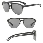 Emporio Armani Mens Grey Rubber / Dark Grey Lens Sunglasses EA4077 5100/1 58