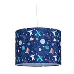 Lampe suspendue pour chambre d'enfant, motif espace, HxD : 155x35 cm, suspension, lustre planètes, multicolore - Relaxdays