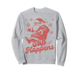 Funny Santa Christmas Clumsy Santa Falls Slip Happens Humor Sweatshirt