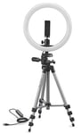 CULLMANN - 52103 - Tripod Alpha 1000 Vlogging BT Kit with LED ring light and Bluetooth trigger (extension height 134 cm, package size 37 cm, with 3-way head, max. load 1 kg, weight 750 g), black