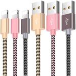 iPhone Charger Cable, iPhone Charger Cord 3Pack 1.5M Nylon Braided Durable iPhone Charging Cable Fast Charging Cable Compatible iPhone 11Pro/11/X/Xs/Xr/SE/8/8Plus/7/7Plus/6/6Plus/5/5SE iPad & More