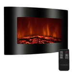 Cheminée électrique Murale Vénézia Noire 90 cm Effet Flammes Breakling