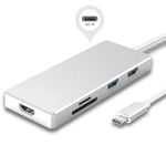 CHENYANGUSB 3.1 Type-C USB-C vers HDMI et multiples 2 ports 3.0 Hub et TF Lecteur de carte SD Pour PC / Portable Support Windows 8 MacOS