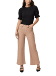 PAIGE Anessa Luxe Coated Wide Leg Ankle Jeans, French Latte