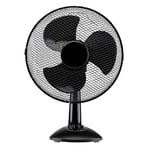 Lifetime Air Ventilateur de Table 35W - Ventilateur sur Pied - Rafraichisseur d'Air avec Poignée, 3 Vitesses et Fonction Inclinable - Silencieux 65dB - Noir