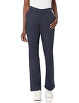 Dickies Women's Slim Fit Boot Cut Leg Twill Pant-Petite/Tall Khakis, Dark Navy V1, 14 Short