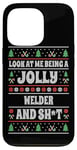 Coque pour iPhone 13 Pro Soudeur drôle motif de Noël moche sur le thème de Noël