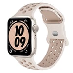 Higgs Bracelets Compatible avec Bracelet Apple Watch 40mm 41mm 38mm Femme Homme, Bracelet Silicone Souple Sport Perforations Bicolores Respirant pour iWatch Series 8 7 SE 6 5 4 3 2 1,Starlight/Pierre