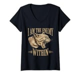 Womens I Am The Enemy Within V-Neck T-Shirt