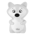 Chicco, Veilleuse Sweetlight Renard Bébé Rechargeable, Lampe de Chevet LED pour Enfant Multicolore en Silicone Souple, 8 Couleurs, Activation par Simple Pression, Chargeur avec Câble USB Inclus