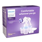 PHILIPS AVENT Manual Brest Pump With VIA Containers Cups Compact Easy To Clean