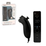 Manette Wiimote avec Motion Plus intégrée + Nunchuk filaire Pour Console Nintendo Wii & Wii U - Noir