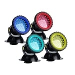 COVVY Waterproof Underwater Spot Lights Multicolour RGB Aquarium Lights with Remote Control for Garden Pond Fish Tank Swimming Pool,UK Plug (Set of 4 Lights)