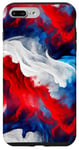 Coque pour iPhone 7 Plus/8 Plus Rouge + blanc + bleu motif feu fumé