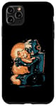 Coque pour iPhone 11 Pro Max Robot Hugs Cat - Adorable robot graphique pour amoureux des chats et des chatons