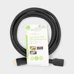 Nedis Höghastighets HDMI-kabel med ethernet, hane till hona, 4K@30Hz, 2m