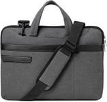 Sacoches pour 15.6" Ordinateur Portable Sac Ordinateur pour Hommes Femmes Sac à Bandoulière Protecteur Résistant à l'Eau pour École de Bureau (Gris)