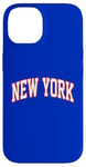 Coque pour iPhone 14 Retro New York Hommes NY Bleu Orange Femmes Vintage NY Blanc Tee