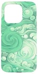 iPhone 15 Pro Swirl Green Color Illustration Pattern Abstract Art Case