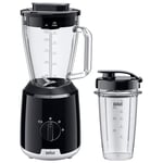 Braun PowerBlend 1 Jug Blenders With Smoothie Bottle 600W Black - JB1051BK