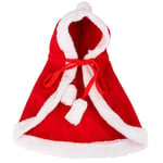 Cat Christmas Outfits Mjuk och tjock Xmas Cape med hatt