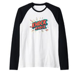 The Classic Knock Knock Game Begins Costume Raglan Baseball Tee