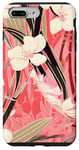 Coque pour iPhone 7 Plus/8 Plus Rouge Zen Floral Motif Fleurs Botanique Art