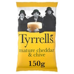 Tyrrells Hand-Cooked Mature Cheddar & Chive Crisps, 150g