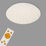 Briloner Leuchten Lampe de plafond LED blanc étoilé avec télécommande pour régler la température de la couleur – Dimmable, 15W – Diamètre 29,3 cm