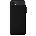 Adore June Protection Sleeve Classic Recycled Black compatible with iPhone 13 mini/iPhone 12 mini, Modern Sustainable R-PES Fabric. Made in Europe