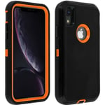 iPhone XR-fodral - Hårda skydd - Flera lager - Stötsäker - Svart/Orange - Ultrarobust Svart/Orange