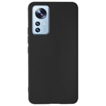 Xiaomi 12 Lite Case Silicone Flexible Matte Finish Smudge-proof Black