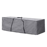 Perel Sac de rangement pour coussin d’extérieur XL, housse coussin de jardin, rangement coussin salon de jardin, sac hivernage, rangement étanche, imperméable, gris, 200 cm x 75 cm x 60 cm