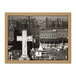 Evans Bethlehem Pa Graveyard Mill Photo Artwork Framed Wall Art Print 18X24 Inch