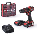 Einhell Power X-Change 40Nm Cordless Drill Driver With Battery And Charger - 18V, 3-in-1 Combi Drill, Hammer Drill And Screwdriver - TE-CD 18/40 Li-i Impact Drill Set With 69 Pc Accessory Kit