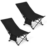 Lot de 2 Chaise de Camping Pliante, Chaise de Plage Pliable et Portable, Chaise de Pêche Ultra-légère, ac de Transport, pour Activités en Plein Air