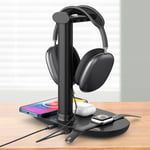 4 In 1 Wireless Charger Headphone Stand 15W Fast Charge Detachable Stylis SG5