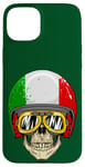 iPhone 15 Plus Made In Italy Cool Italian Flag Skull Illustration Graphic Case