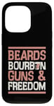 Coque pour iPhone 13 Pro Barbes Bourbon Gun And Freedom USA Patriotic Dad American