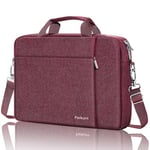 Ferkurn Laptop Bag Case for Women Men, Messenger Briefcase Computer Bag with Shoulder Compatible with Macbook Pro/Air, Dell XPS Latitude, HP Pavilion, ASUS, Acer, Samsung, Red, 17 17.3 Inch