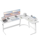 CubiCubi Bureau Gaming Angle 170x120cm, Bureau d'angle avec Support d'écran, Bureau Gamer en Forme de L, Table Gaming pour Jouer, Etudier et Travailler, Blanc