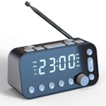 Elikliv Bedside Digital Alarm Clock,LED Clock with Dual USB DAB/FM Radio,3-level Brightness Adjustable, Optional Alarm Sounds,Dual Alarm Clock Setting (Not Include Battery & Adapter)