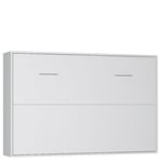 Armoire lit horizontale escamotable STRADA-V2 blanc mat couchage 140*200 cm.