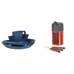 Lifeventure Ellipse 4-Piece Set, Navy, One Size & Lifesystems Stormproof, Waterproof And Windproof Matches, Pack Of 25 In Sealed Waterproof Container