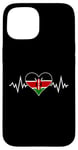 Coque pour iPhone 15 Drapeau Kenya Vintage Heart Beat Kenya Pulse Line