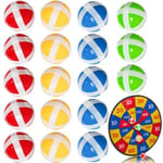 Cisolen 20pcs Kids Sticky Ball for Fabric Dart Board, Dart Hook and Loop Balls, Dart Balls Light Sticky on Dartboard Target Balls Accessories (5pcs Each Color)