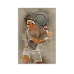 WODEWO Famous Sports Star Tennis Player Roger Federer HD Tennis Poster 1 Canvas Art Poster and Wall Art Picture Print Modern Family bedroom Decor Posters 24x36inch(60x90cm)