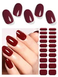 Wahrshei Vernis Autocollant UV | Burgundy Autocollant Ongle Gel UV | 20pcs Film pour Ongles Autoadhésif | Gel Nail Stickers, Autocollants et Pochoirs Pour Nail Art