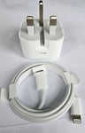 Genuine Apple A1696 18W USB C Charger / Adaptor & USB C to Lightning Cable